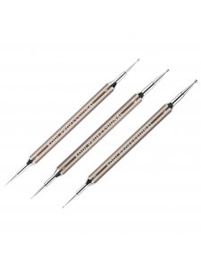 Set of 3 long nail art dotting tool (size of tips: 3mm*1,5mm; 2,5mm*1mm; 2mm*0,7mm)
